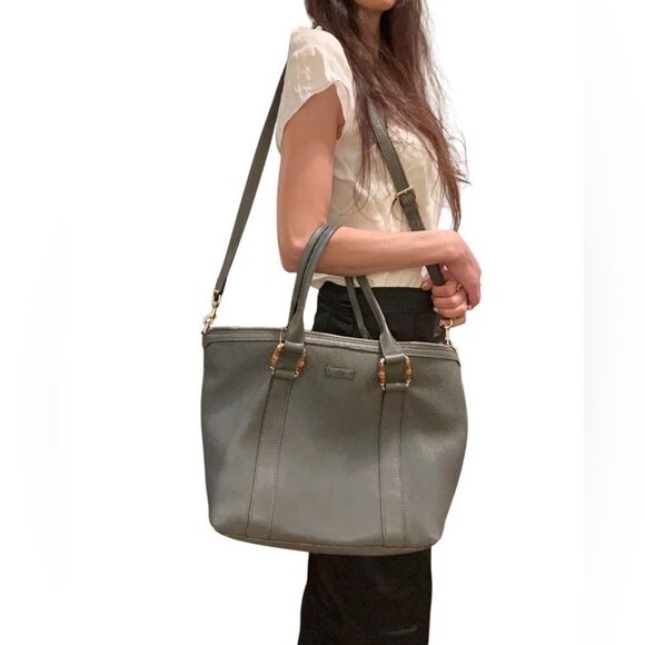 Gucci dark green medium tote with strap - Picture 1 of 16